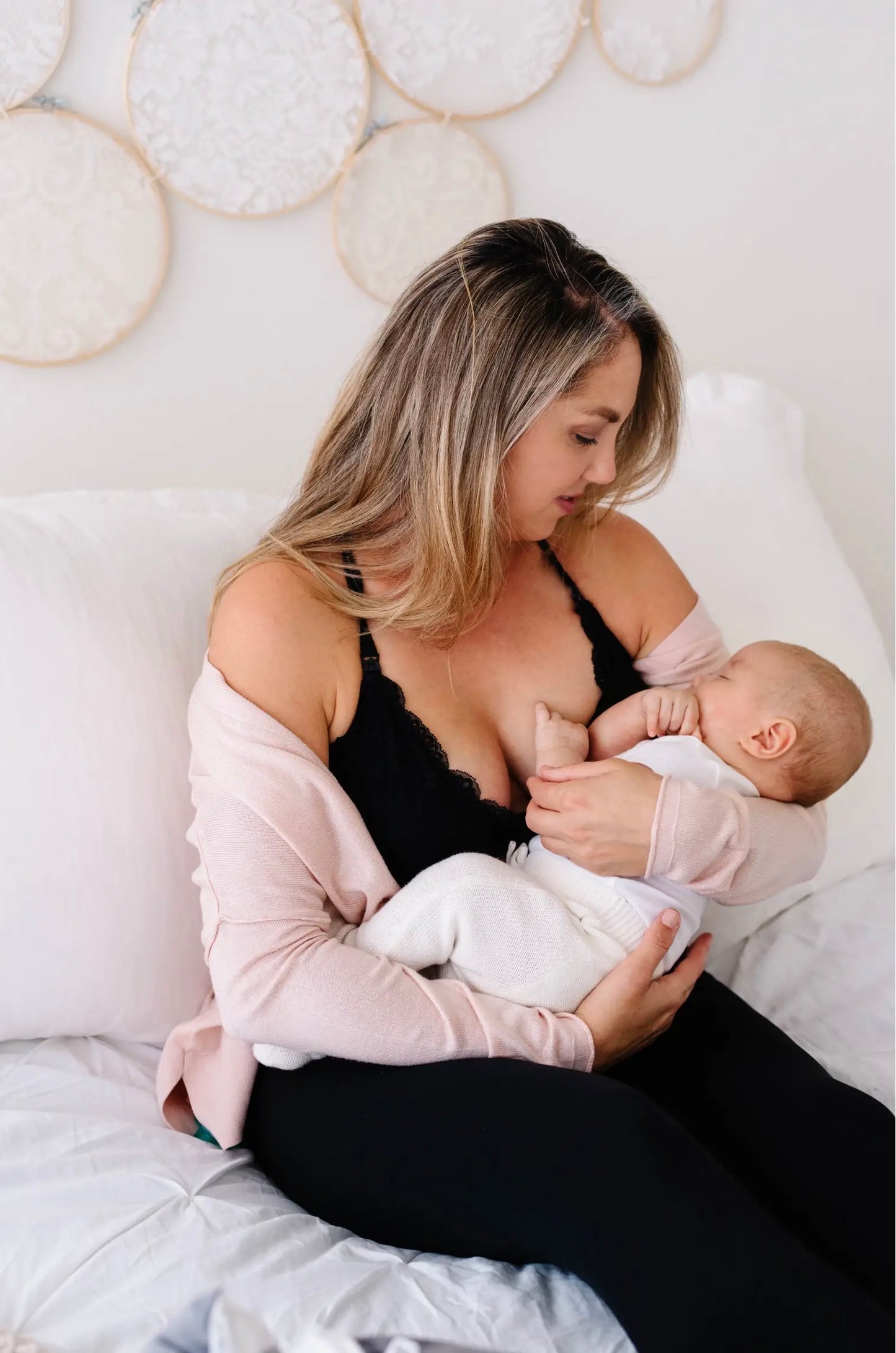 Lace Nursing Bralette - Black