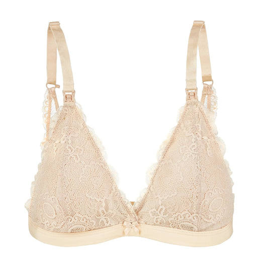 Lace Nursing Bralette - Nude