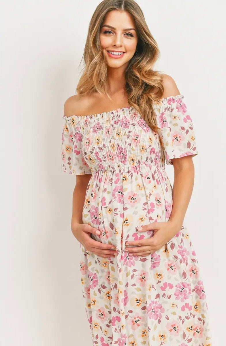 Floral Off Shoulder Maxi Dress