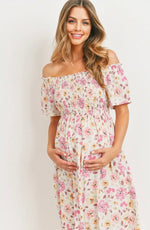 Load image into Gallery viewer, Floral Off Shoulder Maxi Dress

