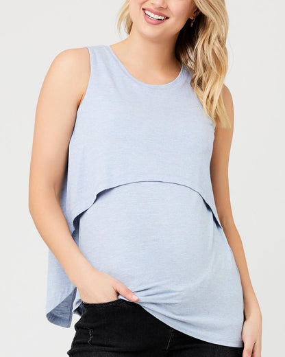 Summer Swing Back Nursing Tank - Sky