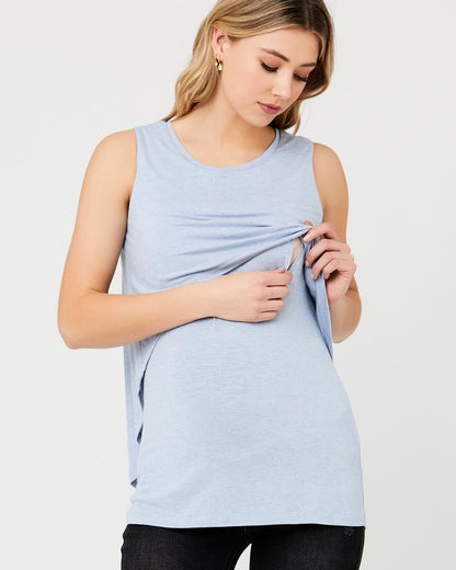 Summer Swing Back Nursing Tank - Sky