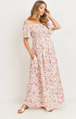 Load image into Gallery viewer, Floral Off Shoulder Maxi Dress
