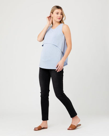 Summer Swing Back Nursing Tank - Sky