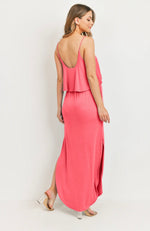 Load image into Gallery viewer, Solid Maternity/Nursing Maxi Dress - Coral
