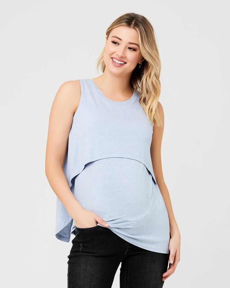 Summer Swing Back Nursing Tank - Sky