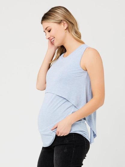 Summer Swing Back Nursing Tank - Sky