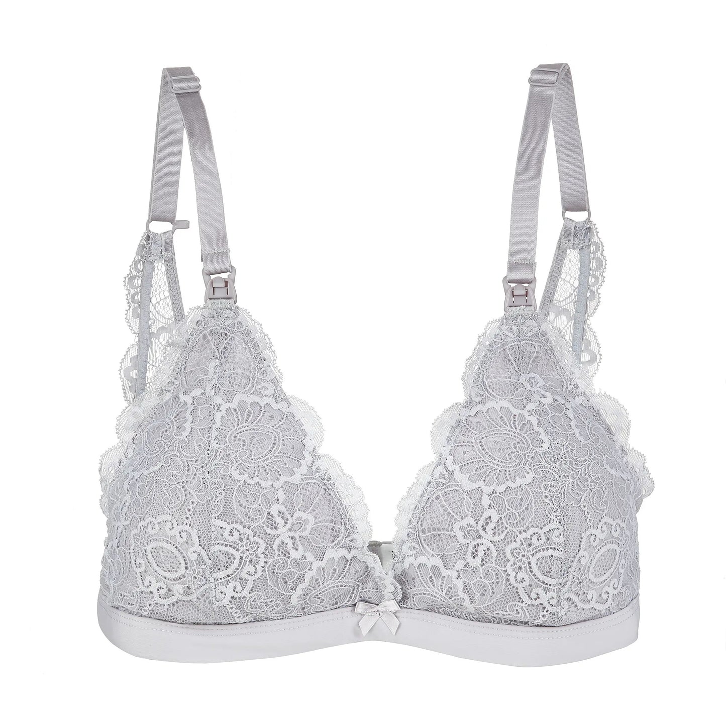 Lace Nursing Bralette - French Grey