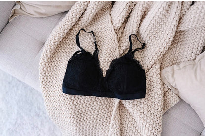 Lace Nursing Bralette - Black