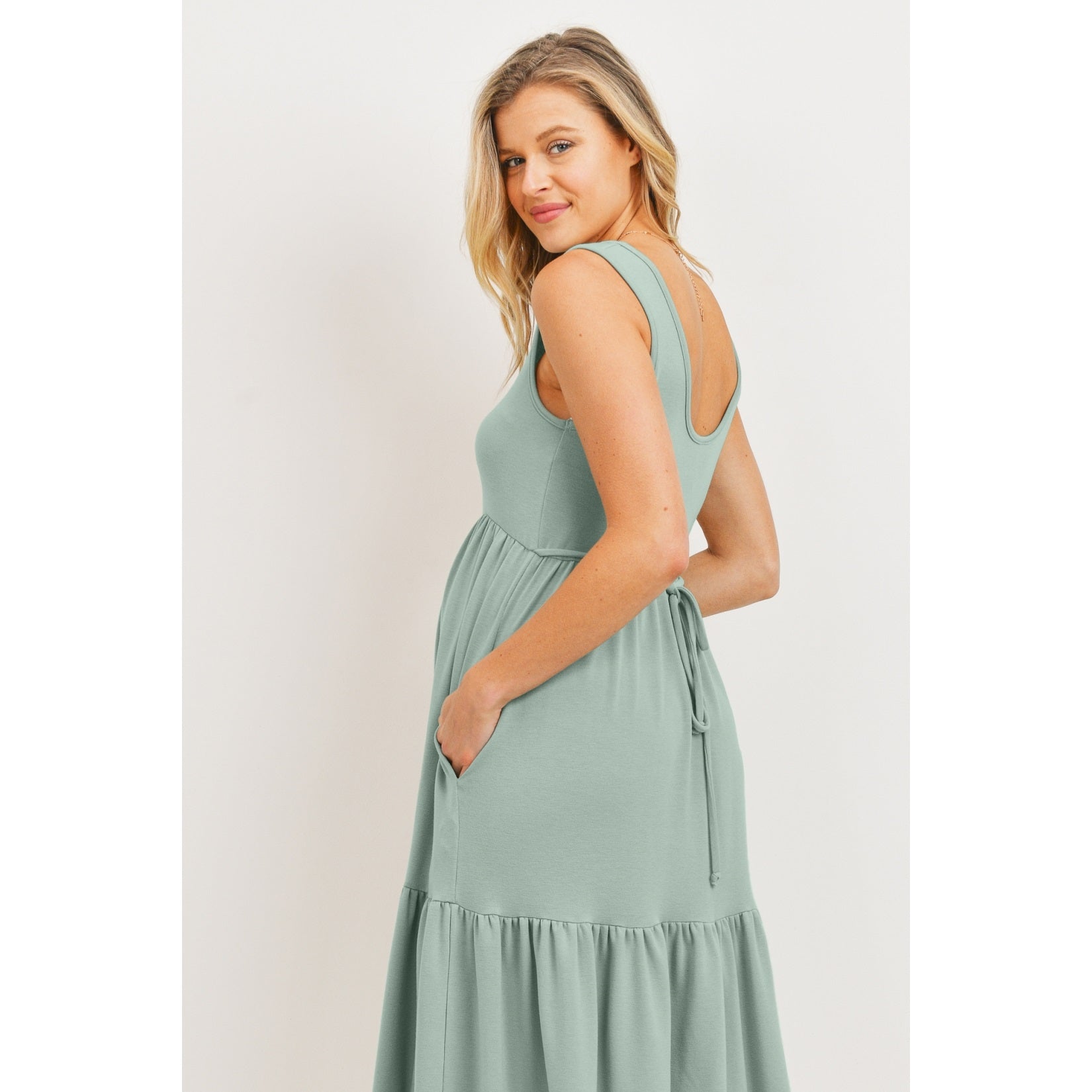 French Terry Midi Maternity Dress